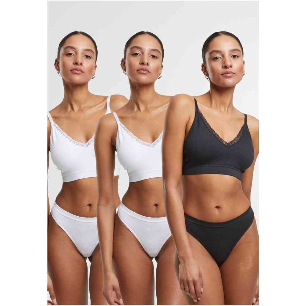 Urban Classics - Rip Tanga 3Pack String - Weiß/Schwarz